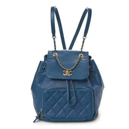 Chanel Caviar Quilted Business Affinity Backpack Blue 1 of 11