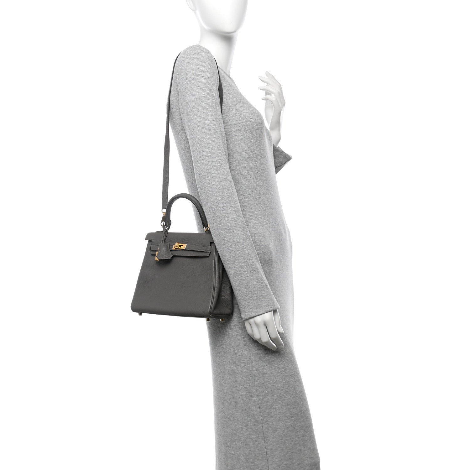 Hermes Togo Kelly Retourne 25 Etain 2 of 10