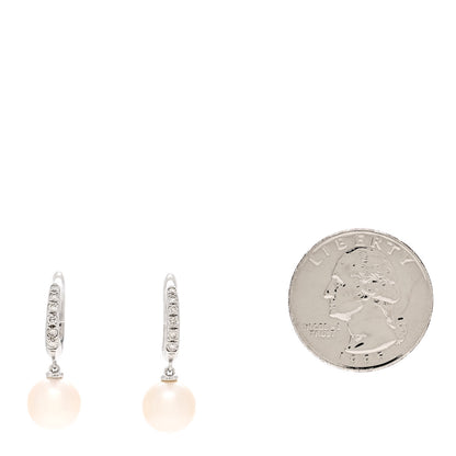 David Yurman Sterling Silver Diamond Pearl Pave Drop Earrings 2 of 5