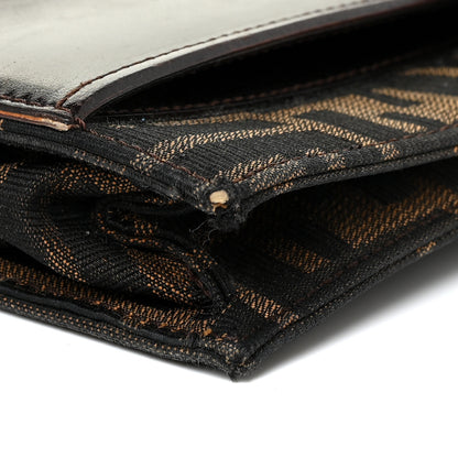 Fendi Zucca Calfskin Flap Clutch Tobacco Black 10 of 22