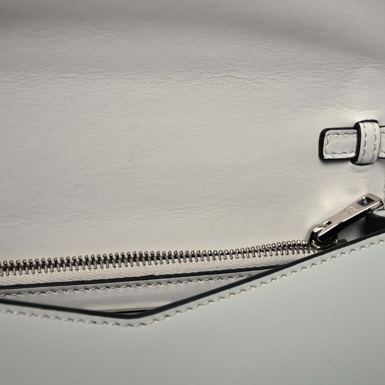 Prada Spazzolato Flap Slide Chain Shoulder Bag White 12 of 13