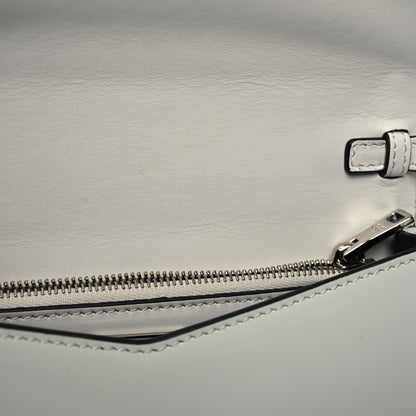 Prada Spazzolato Flap Slide Chain Shoulder Bag White 12 of 13