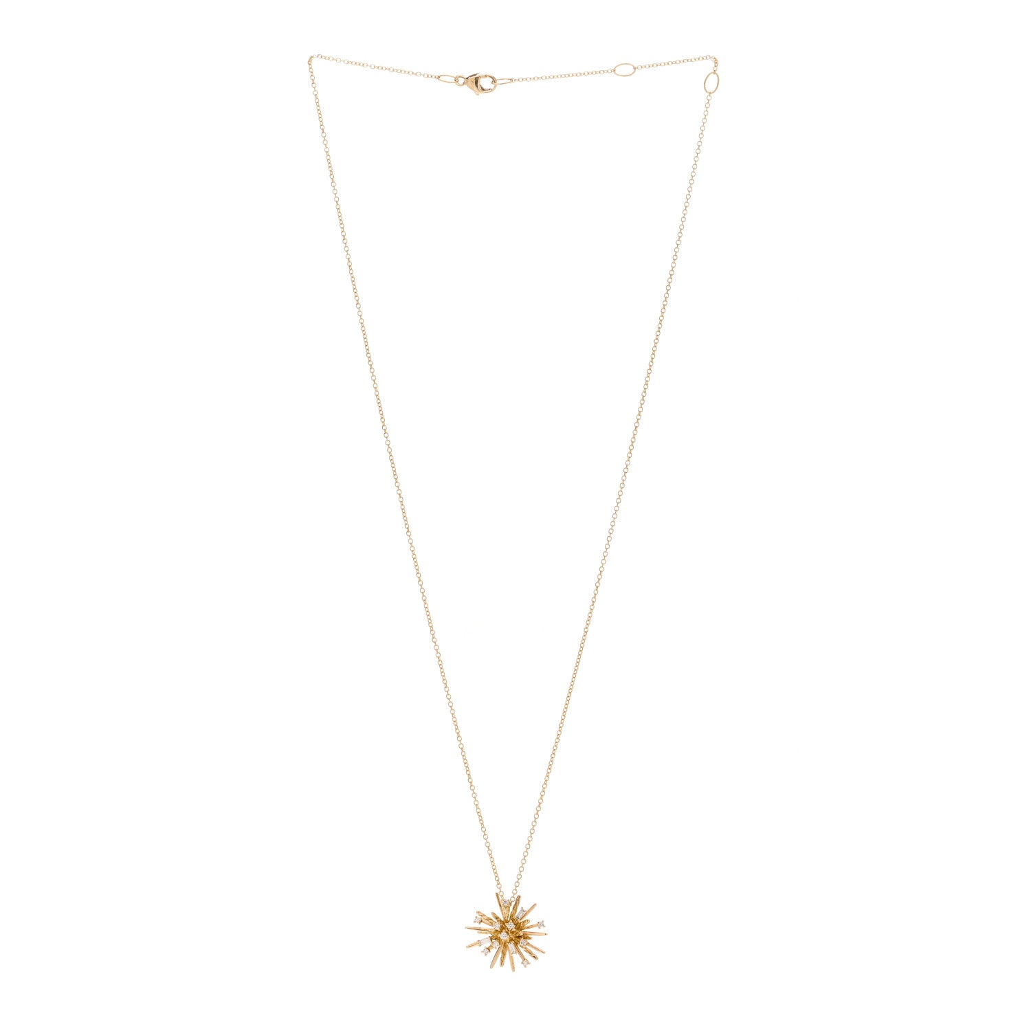 David Yurman 18K Yellow Gold Diamond Small Supernova Pendant Necklace 2 of 3