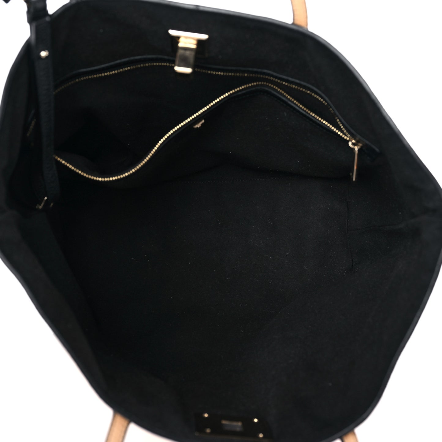 Calfskin Tri-Color Studio Tote Dune Bone Black