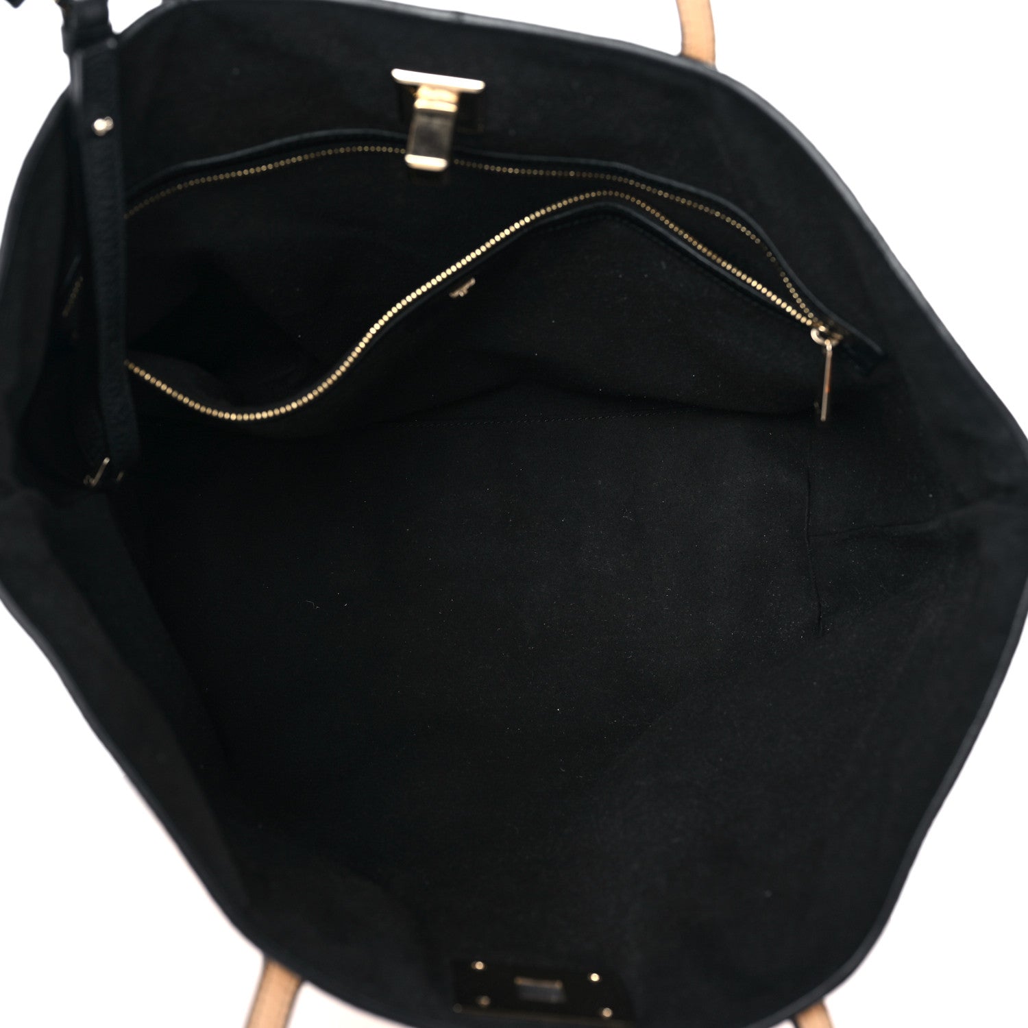 Salvatore Ferragamo Calfskin Tri-Color Studio Tote Dune Bone Black 6 of 20