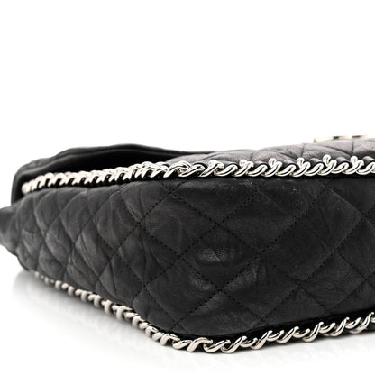 Chanel Washed Lambskin Quilted Maxi Chain Around Flap Black 9 of 11