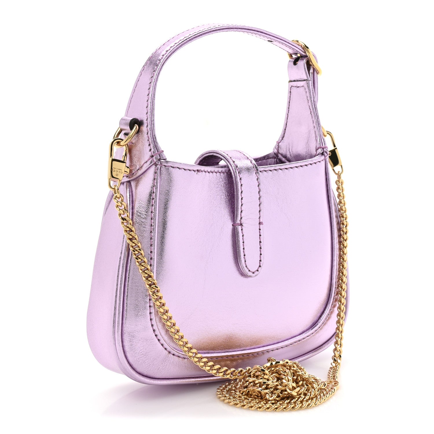 Gucci Laminated Nappa Nano Jackie 1961 Hobo Metallic Rosa 3 of 11