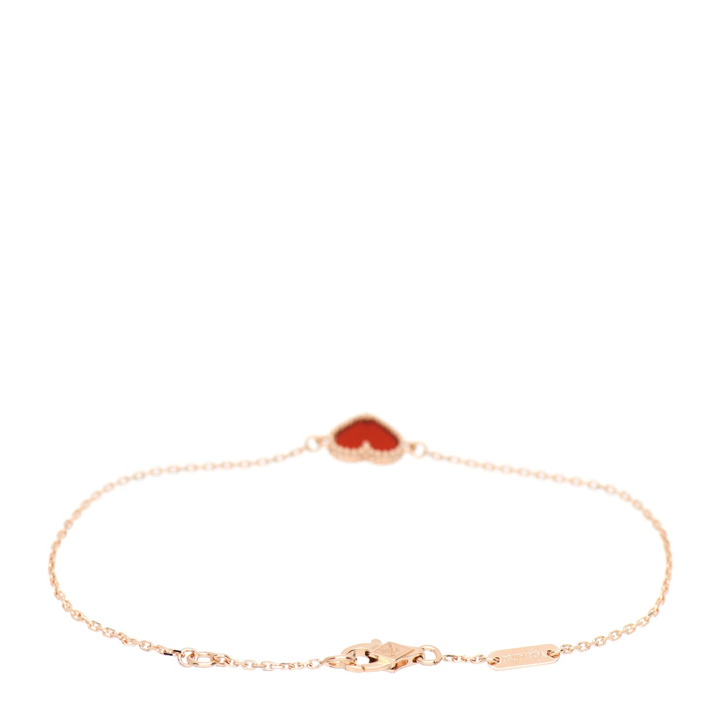 18K Rose Gold Carnelian Sweet Alhambra Heart Bracelet