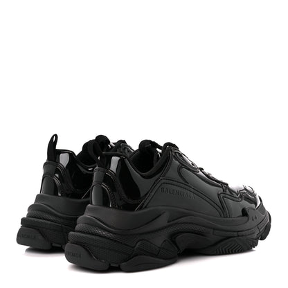 Balenciaga Shiny Rubber Mens Triple S Sneakers 42 Black 4 of 8