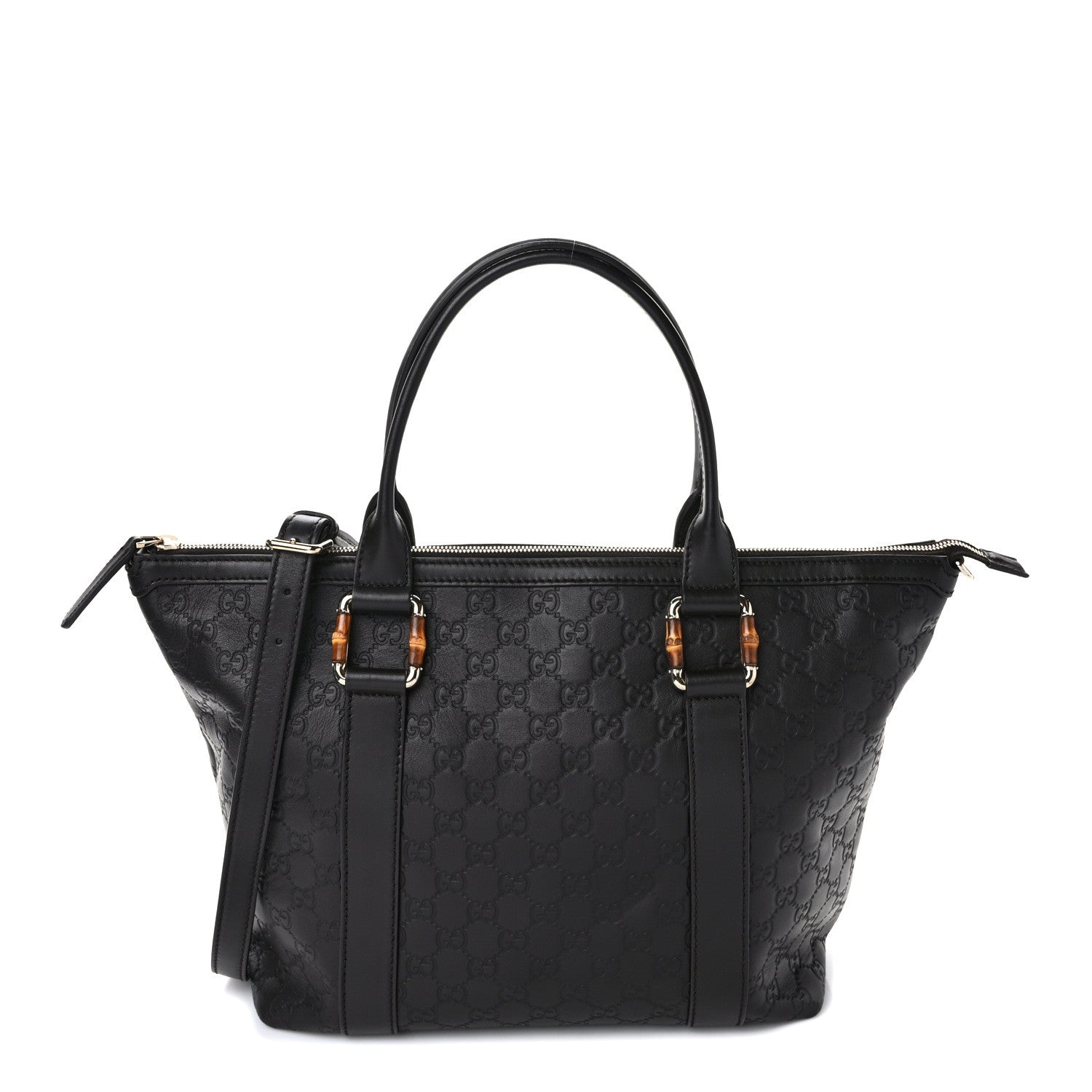 Gucci Guccissima Bamboo Top Handle Tote Dark Brown 1 of 11