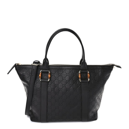 Gucci Guccissima Bamboo Top Handle Tote Dark Brown 1 of 11