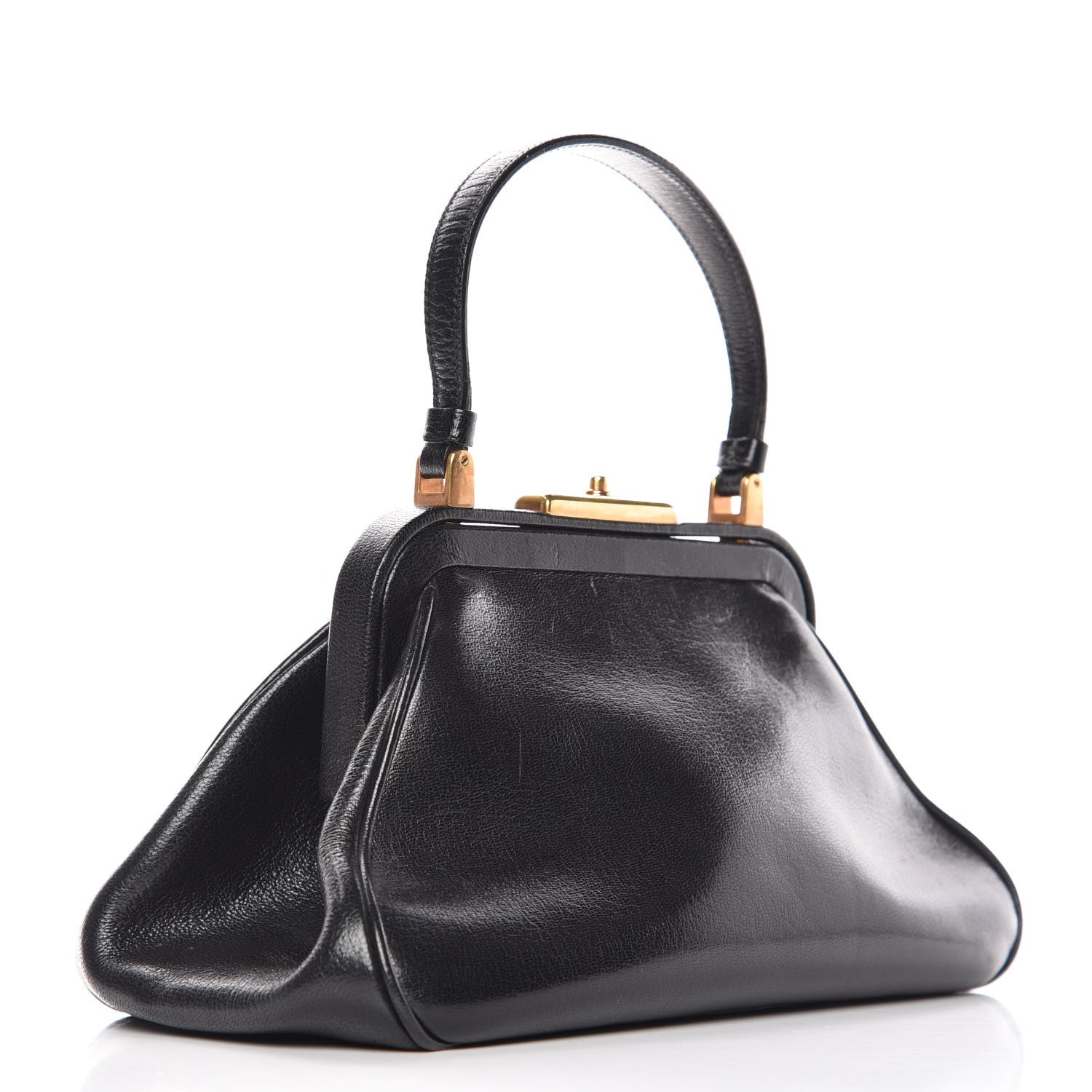 Prada Goatskin Top Lock Bag Nero Black 3 of 11
