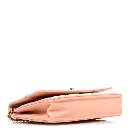 Chanel Lambskin Quilted CC Pearl Crush Wallet on Chain WOC Light Orange 4 of 12