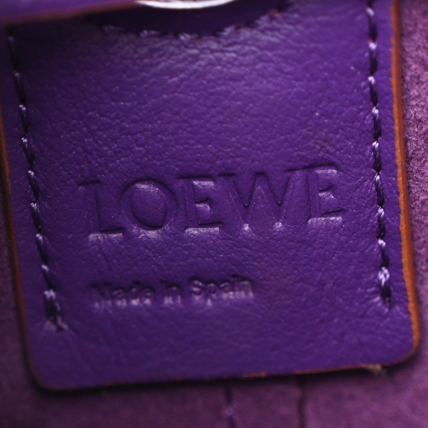 Loewe Calfskin Nano Balloon Bucket Bag Purple Cognac 6 of 10