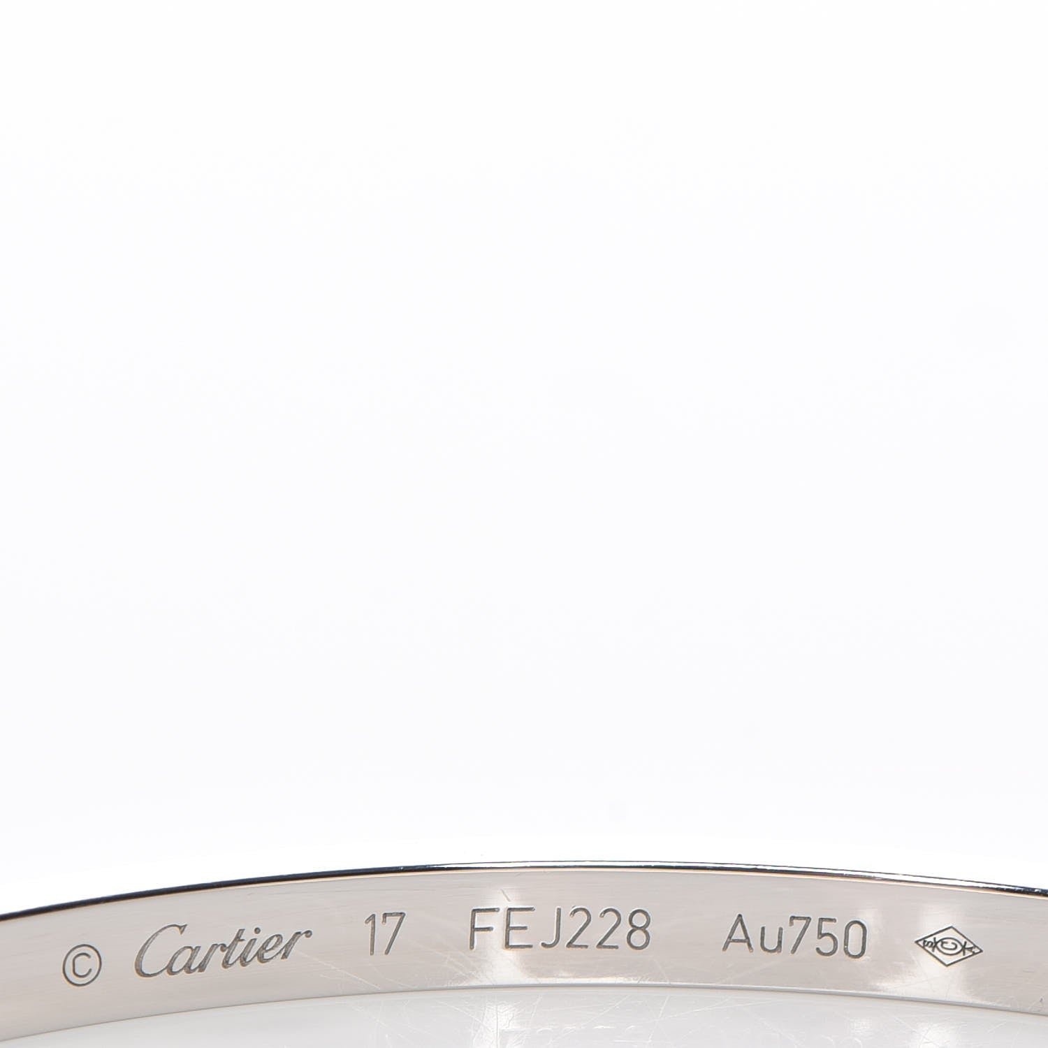 Cartier 18K White Gold 10 Diamond Small LOVE Bracelet 17 4 of 8