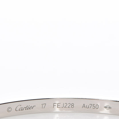 Cartier 18K White Gold 10 Diamond Small LOVE Bracelet 17 4 of 8
