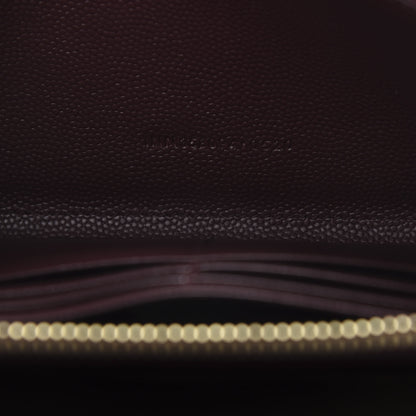 Saint Laurent Grain De Poudre Matelasse Chevron Monogram Zip Around Wallet Rouge Legion 7 of 9