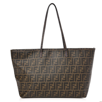 Fendi Zucca Spalmati Small Roll Tote Tobacco Viola 1 of 10
