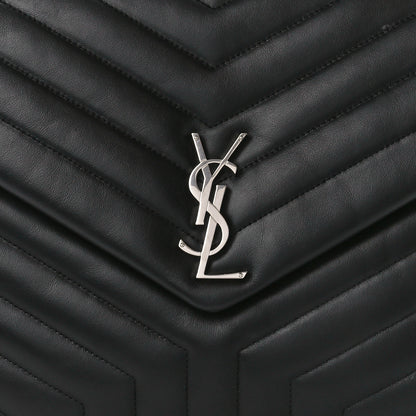 Saint Laurent Calfskin Y Quilted Monogram Large Loulou Chain Satchel Black 9 of 11