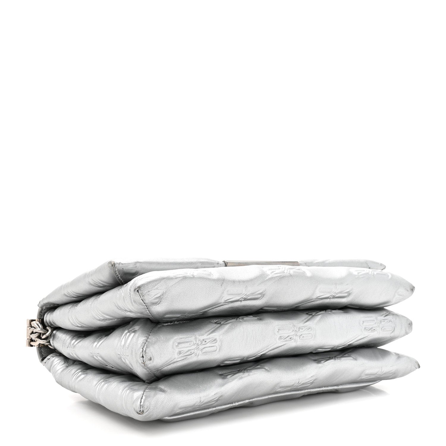 Balenciaga Nappa Allover License BB Monogram Embossed Medium Triplet Bag Silver 4 of 16