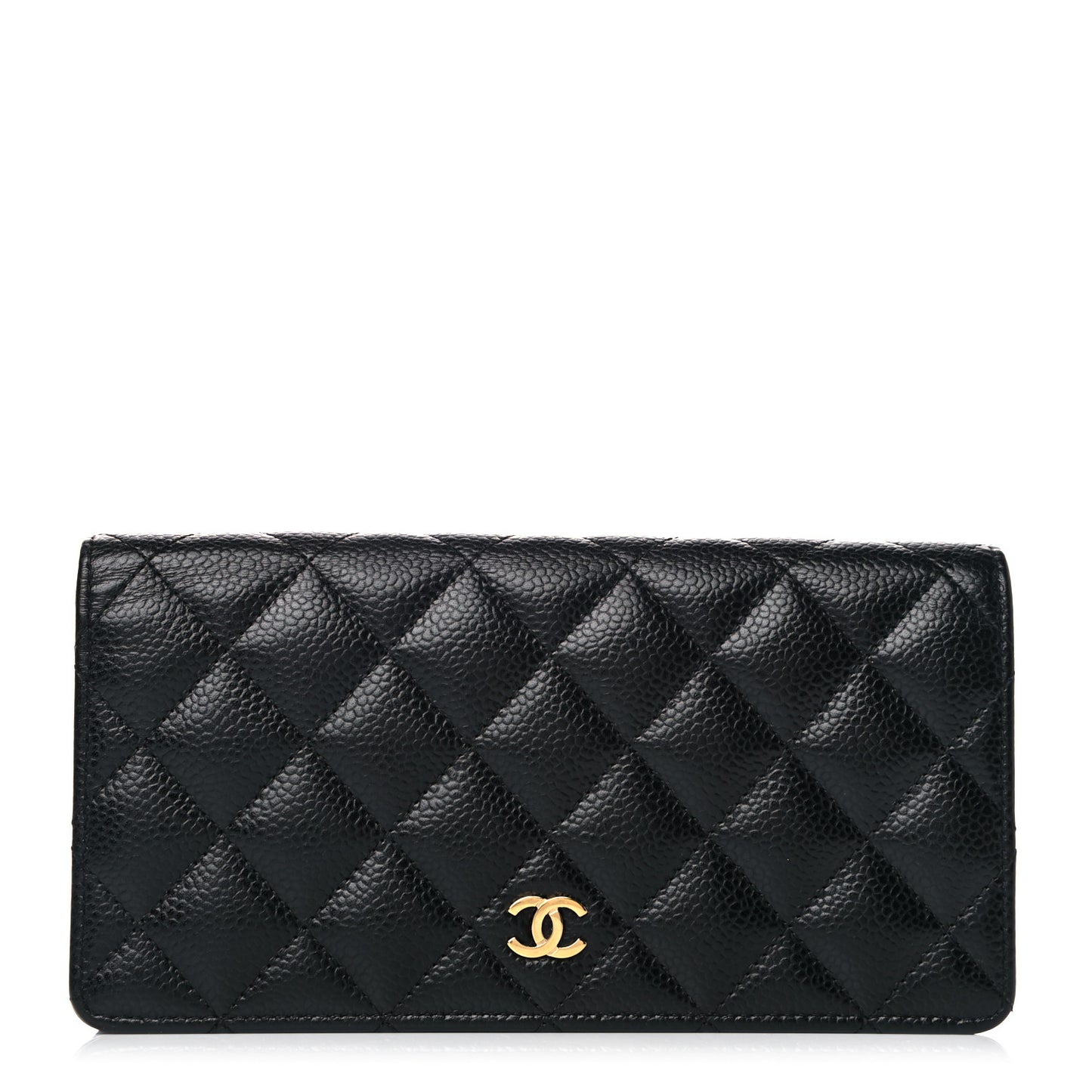 Caviar Quilted Yen Wallet Black