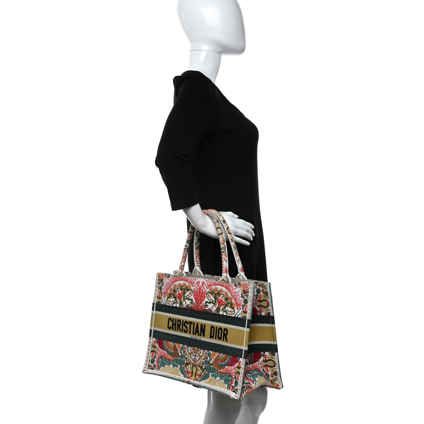 Canvas Embroidered Heart Lights Medium Book Tote Multicolor