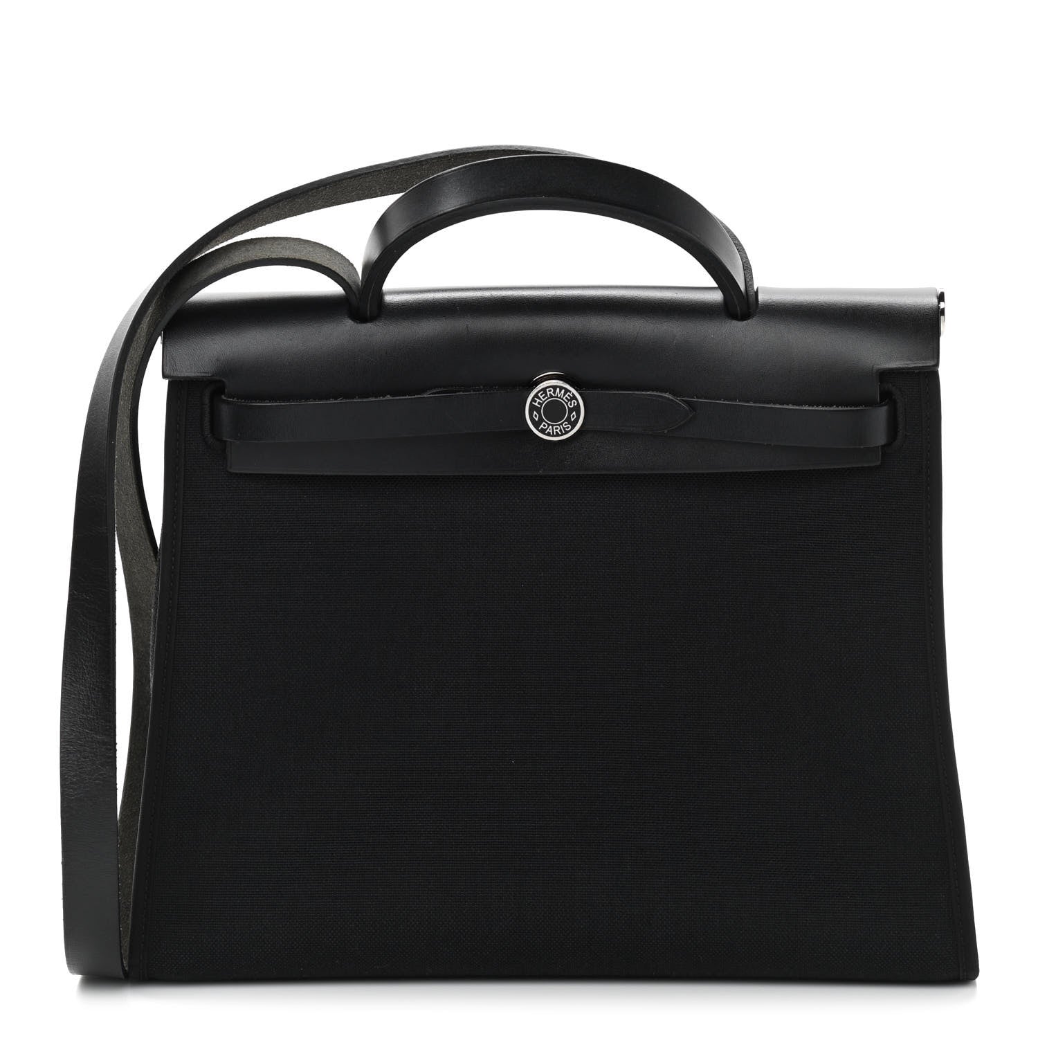 Hermes Military Toile Vache Hunter Herbag Zip PM 31 Black 2 of 14