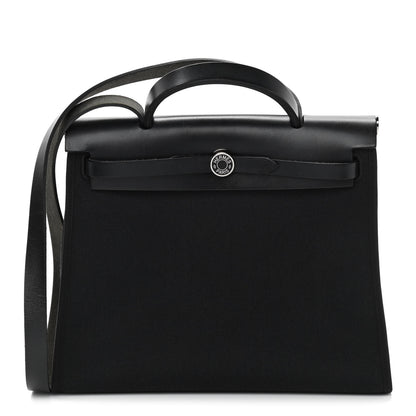 Hermes Military Toile Vache Hunter Herbag Zip PM 31 Black 2 of 14