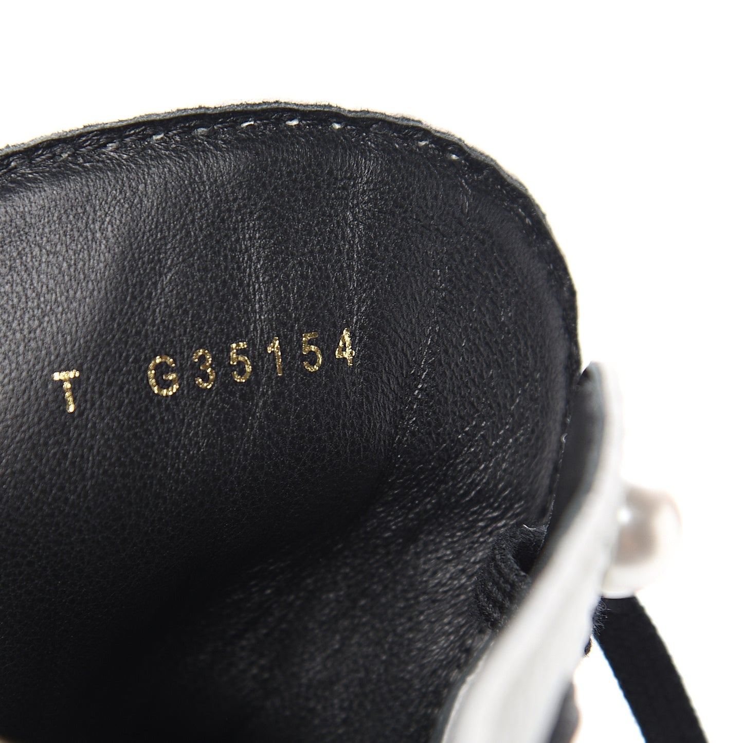 Lambskin Grained Calfskin CC Cap Toe Short Boots 37.5 White Black