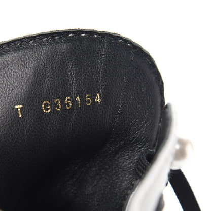Chanel Lambskin Grained Calfskin CC Cap Toe Short Boots 37.5 White Black 8 of 10