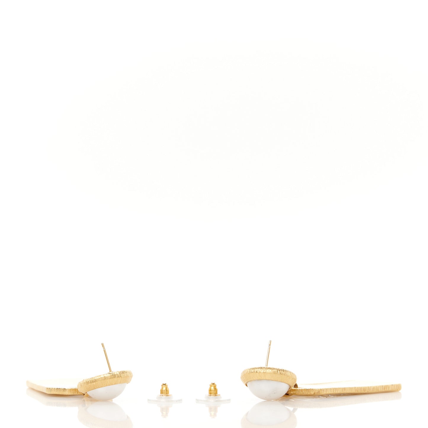 Pearl CC Tags Drop Earrings Gold