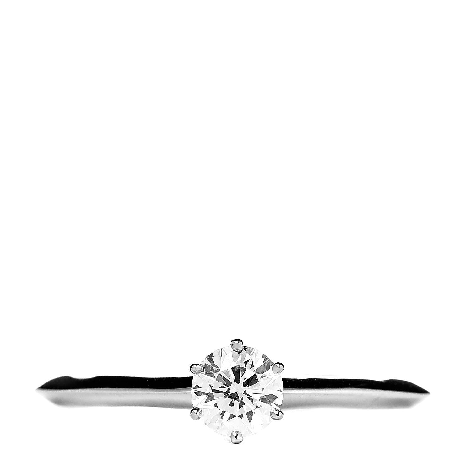 Tiffany Platinum Diamond .38ct Solitaire Engagement Ring 57 8 1 of 7