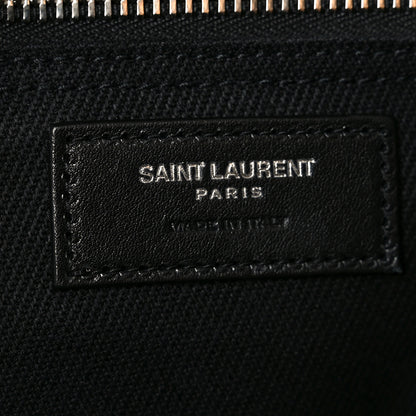 Saint Laurent Linen Calfskin Rive Gauche Tote Black 5 of 9