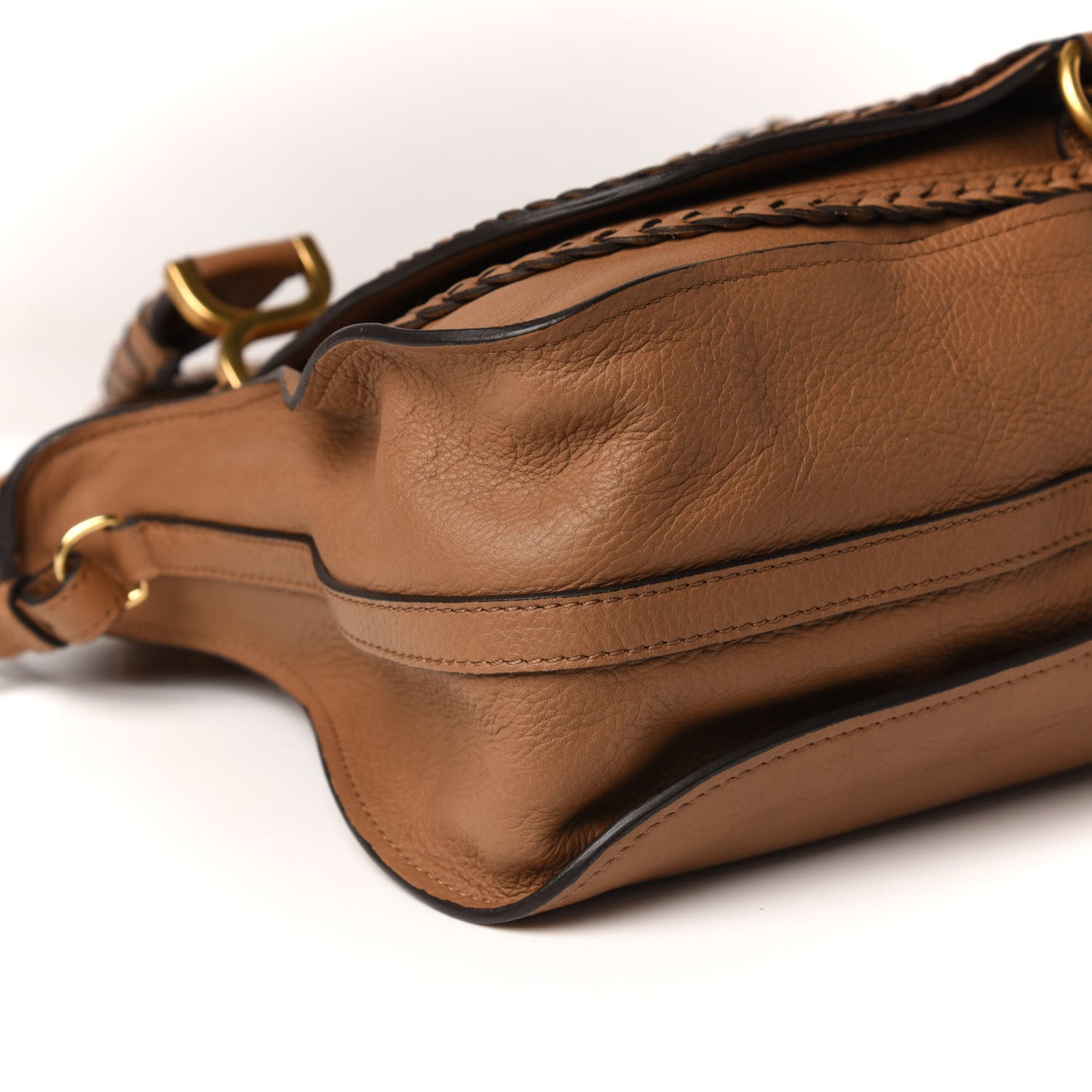 Calfskin Braided Medium Marcie Satchel Nut