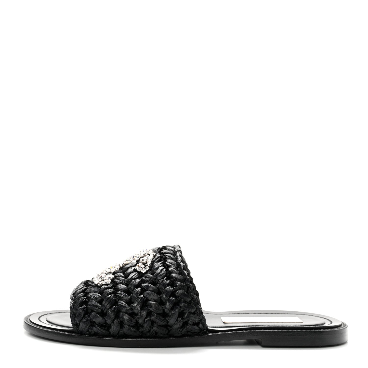 Chanel Raffia Crystal CC Mules Sandals 39 Black 1 of 11