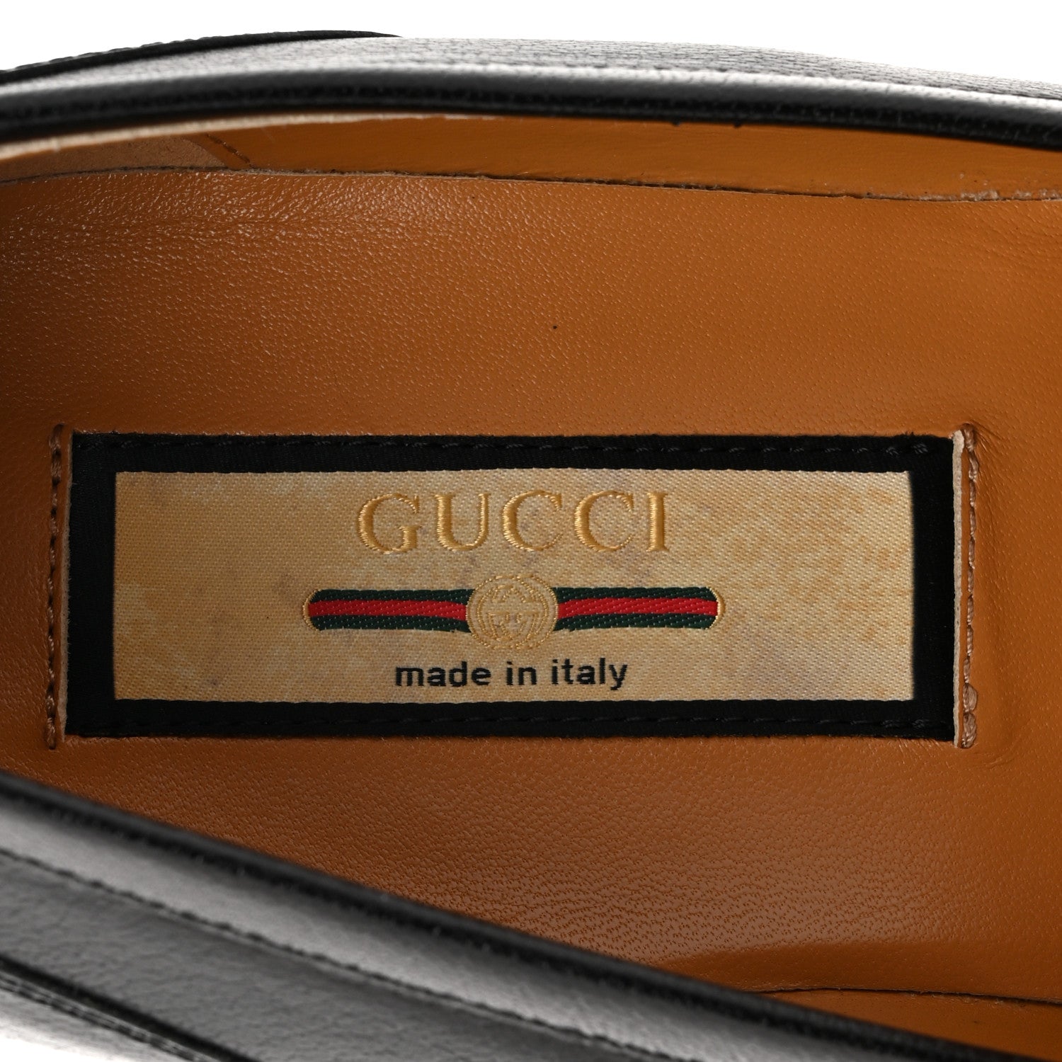 Gucci Goatskin Web Mens Horsebit Loafers 6.5 Black 8 of 10