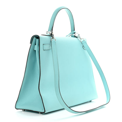 Hermes Epsom Kelly Sellier 35 Bleu Atoll 3 of 12