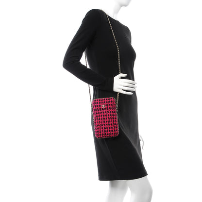 Chanel Tweed Chain Around Phone Holder Pink 2 of 7