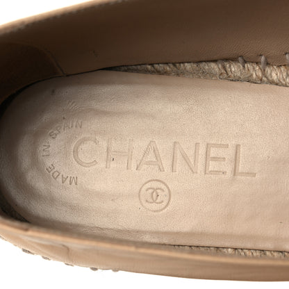 Chanel Lambskin CC Espadrilles 40 Beige Black 9 of 14