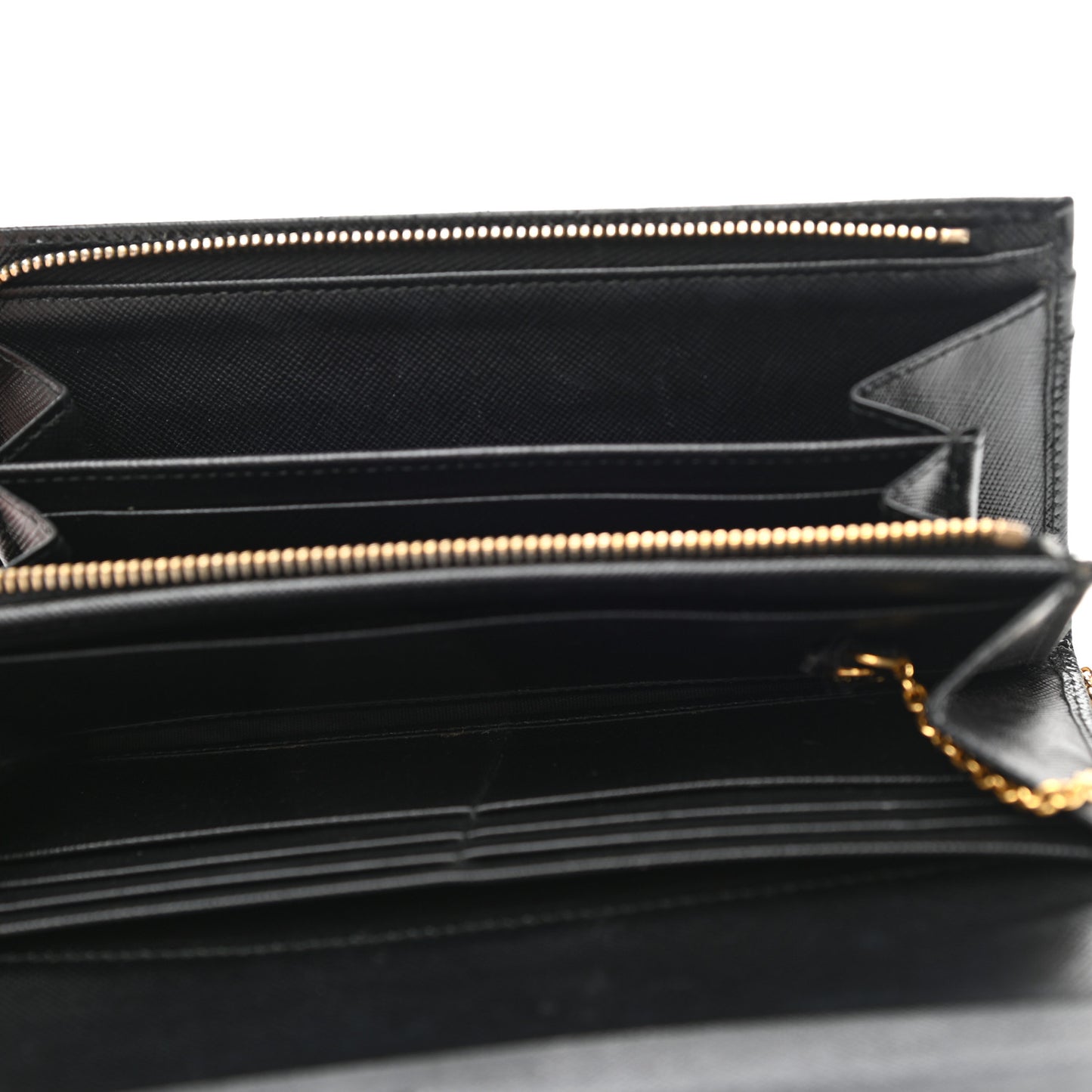 Saffiano Metal Continental Flap Wallet Black