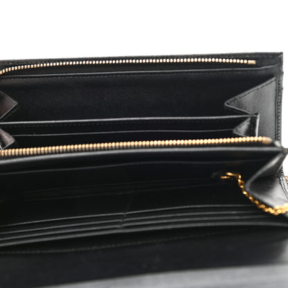Prada Saffiano Metal Continental Flap Wallet Black 6 of 13