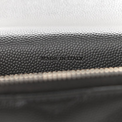 Saint Laurent Grain De Poudre Matelasse Chevron Monogram Envelope Chain Wallet Dark Smog 7 of 11