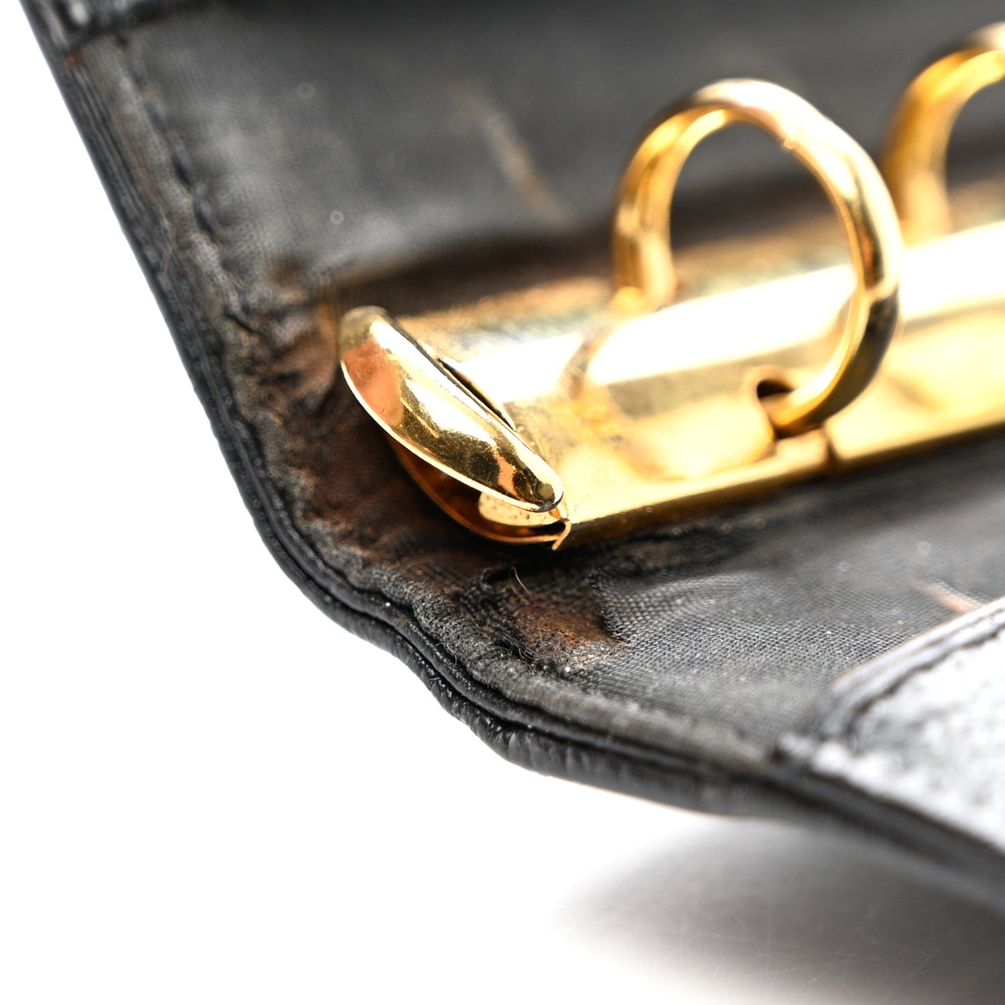 Goatskin Small Ring Agenda Planner Black