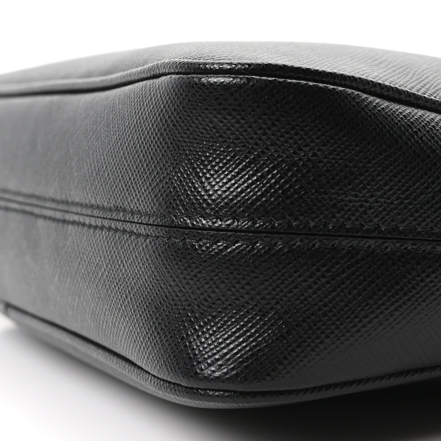 Prada Saffiano Travel Pocket Zippered Shoulder Bag Black 11 of 11