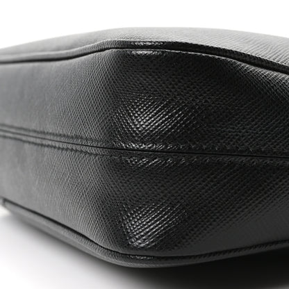 Prada Saffiano Travel Pocket Zippered Shoulder Bag Black 11 of 11