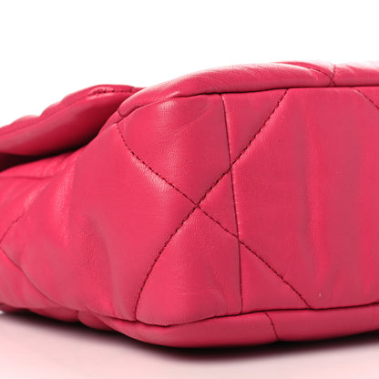 Chanel Lambskin Quilted Medium Chanel 19 Flap Dark Pink 10 of 10