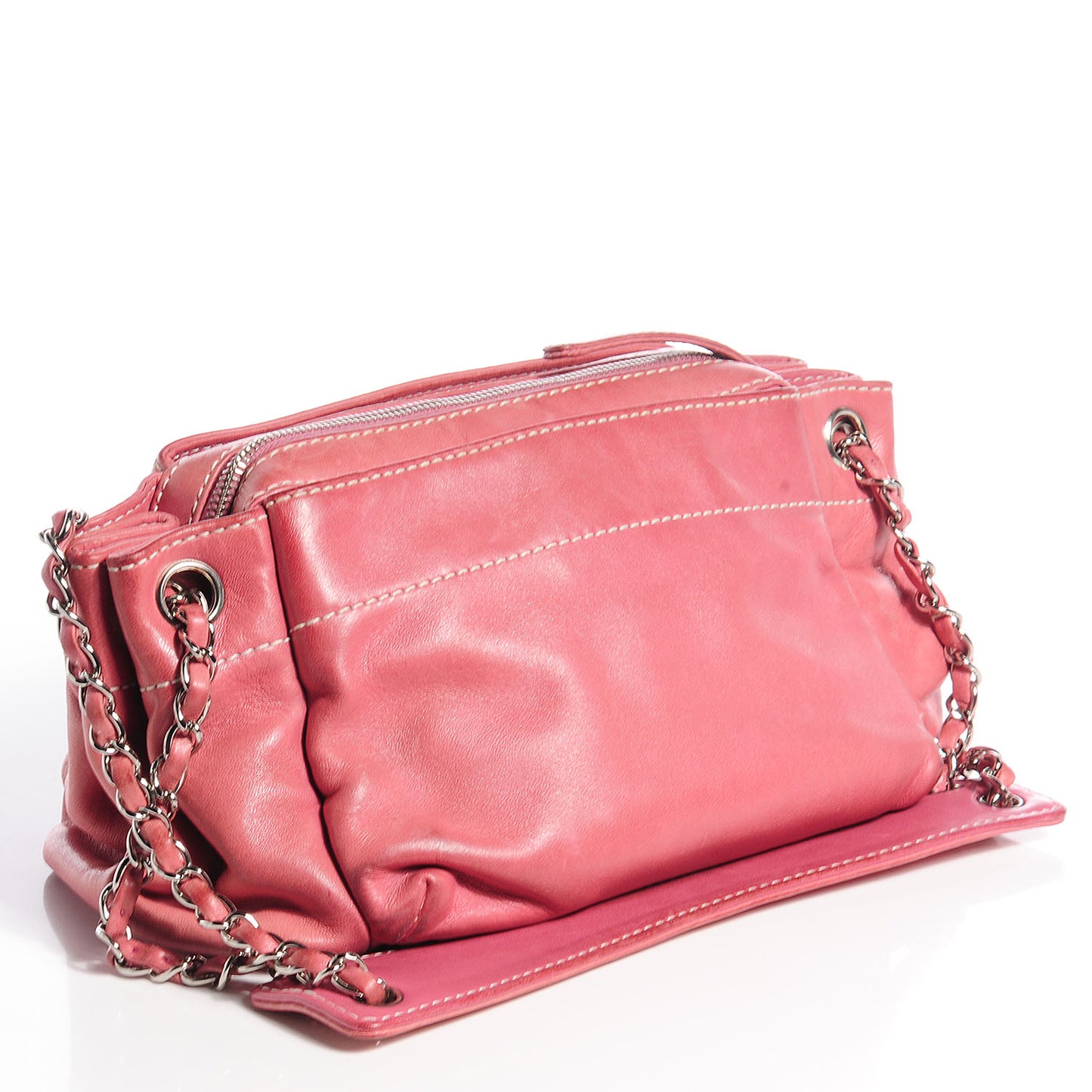 Lambskin Lax Accordion Hobo Pink