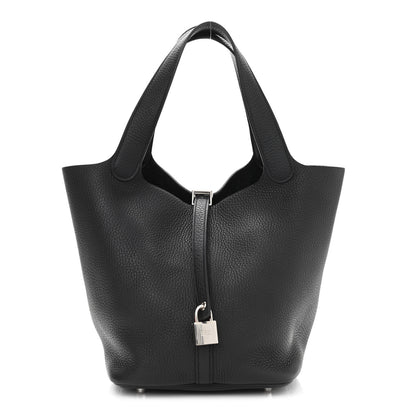 Hermes Taurillon Clemence Picotin Lock 22 MM Black 1 of 12
