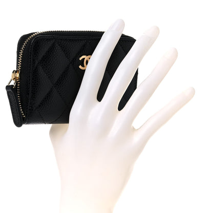 Chanel Caviar Quilted Zip Coin Purse Black 2 of 8