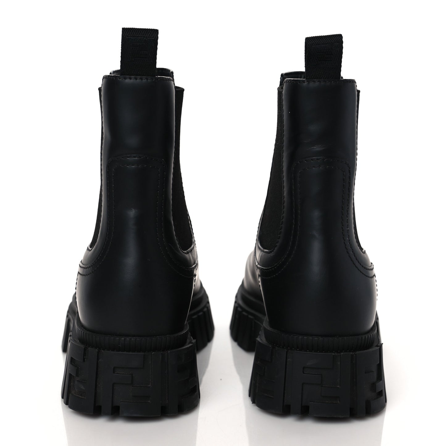 Calfskin Rubber Fendi Force Chelsea Boots 39 Black